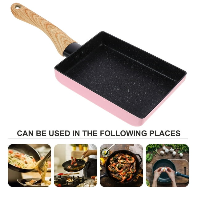 ORDDIART 1Pc Nonstick Frying Pan with Ergonomic Bakelite Handle Aluminum Alloy Black Kitchen Cookware