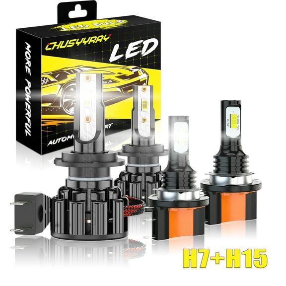 4x H15   H7 LED Headlight Kit White High/Low Beam Combo for Mercedes Metris 2016-2019