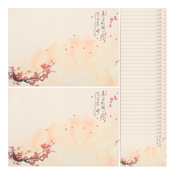 WHAMVOX 80 Sheets Writing Paper Vintage Letter Plum Blossom Stationery