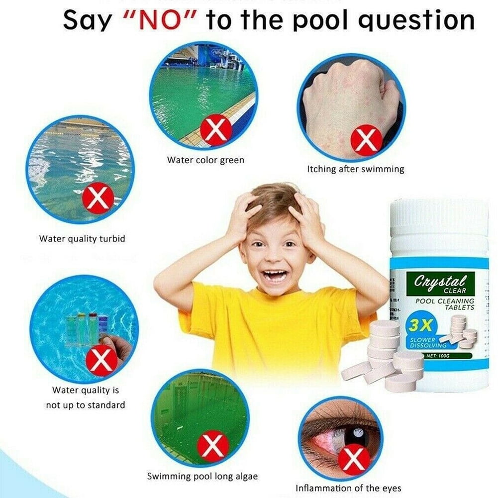 Beculerty 100g Comprimés Pool Cleaning Tablet Floating Chlore Hot Tub  Distributeur de produits chimiques
