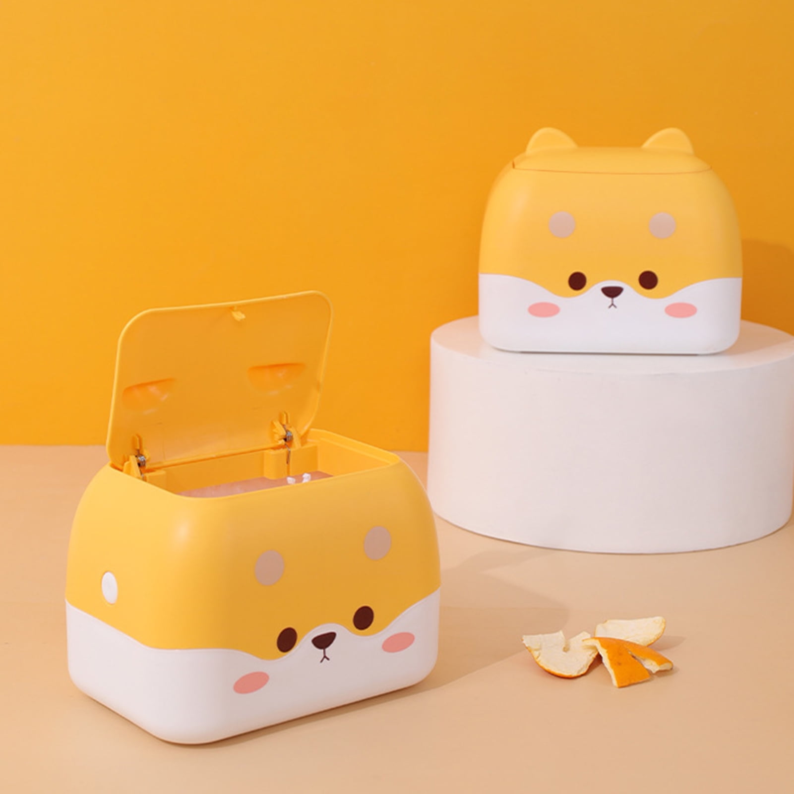 Cheers US 1500ml Mini Trash Can,Desktop Wastebasket with Lid,Small