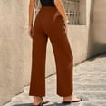 thumbnail image 4 of Baqcunre Wide Leg Pants Woman,Women's Casual Pants Solid Color High Waisted Wide Leg Pants Thin Casual Pants,Women'S Pants,Pants For Women,Womens Fashion,Womens Clothes,Brown,XXL, 4 of 6