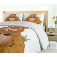 thumbnail image 5 of Ambesonne Groundhog Day Duvet Cover Sets, Marmot in Earth Hole, 2-Queen, Ginger Amber and Peach, 5 of 7