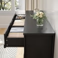 thumbnail image 7 of Homieasy 9 Drawer Dresser, 63" Wide Modern Chest of Drawers TV Stand with Smooth Slides and Rustic Handles, Wood Drawer Organizer, Black, 7 of 7