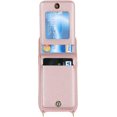 thumbnail image 6 of iPhone 13 Mini Case for Women with Card Holder,iPhone 13 Mini Phone Case Wallet with Strap,Crossbody Lanyard Cases with Credit Card Slots Kickstand with Ring Holder Stand Case,5.4",Rosegold, 6 of 13