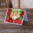 thumbnail image 2 of Sheltie Poinsettas Greeting Cards and Envelopes Pack of 8, 2 of 2
