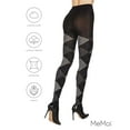 thumbnail image 6 of MeMoi Classic Large-Print Argyle Sweater Tights - Womens - Female, 1X-2X, Dark Gray Heather, 6 of 12