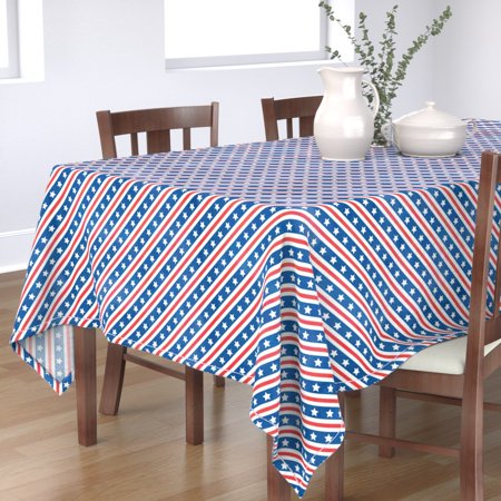 

Cotton Sateen Tablecloth 70 x 108 - Stars Stripes American Flag Old Star July 4Th Independence Print Custom Table Linens by Spoonflower