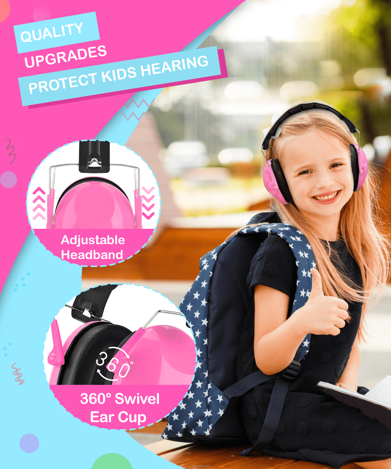 ZOHAN 2 Pack Kids Noise Cancelling Headphones, 25dB NRR Kids Ear Protection for School Travel Autism