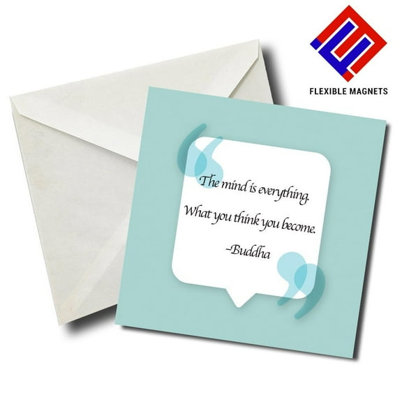 The Mind Is Everything... Buddha Inspirational Quote Magnet for refrigerator. Great Gift! By Flexible Magnets