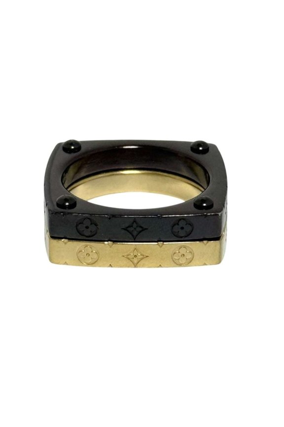 Pre-Owned Louis Vuitton Men's Monogram Bold Set Ring, Size 19, Medium