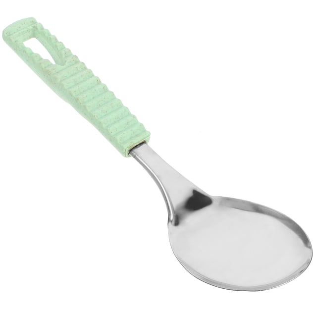KAKOWELY Stainless Steel Kitchen Utensils with Vacuum Ergonomic Handle for Home Kitchen - Long Rice Spoon,10.63"X2.76"X1.61"