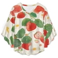 thumbnail image 4 of Strawberry Fruit Watercolor Women's V-Neck Blouse With 3/4 Ruffled Bell Sleeves Casual Top Ladies Blouses, 4 of 7