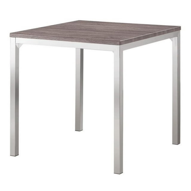 Coaster Eldridge Square Counter Height Dining Table in Gray and Chrome