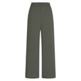 thumbnail image 6 of Pants for Women Work High Waist Straight Fabric Pleated E ant Business Suit Trousers Palazzo Wide Leg Pants, 6 of 7