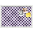thumbnail image 2 of PinPix ArtToFrames 25x16 Custom Cork Bulletin Board Argyle Purple   Poster Board Has a Fabric Style Canvas Finish, Framed in Satin White Frame (PinPix-633), 2 of 6