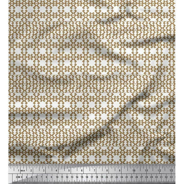 Soimoi Rayon Crepe Fabric Traditional Kilim Decor Fabric Printed Yard 46 Inch Wide