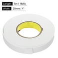 thumbnail image 2 of Uxcell 2Pcs Rollos de Cinta de Espuma de un Solo Lado Retirable Cinta Adhesiva Fuerte Tiras Blancas 16ft x 1" x 1/8", 2 of 5