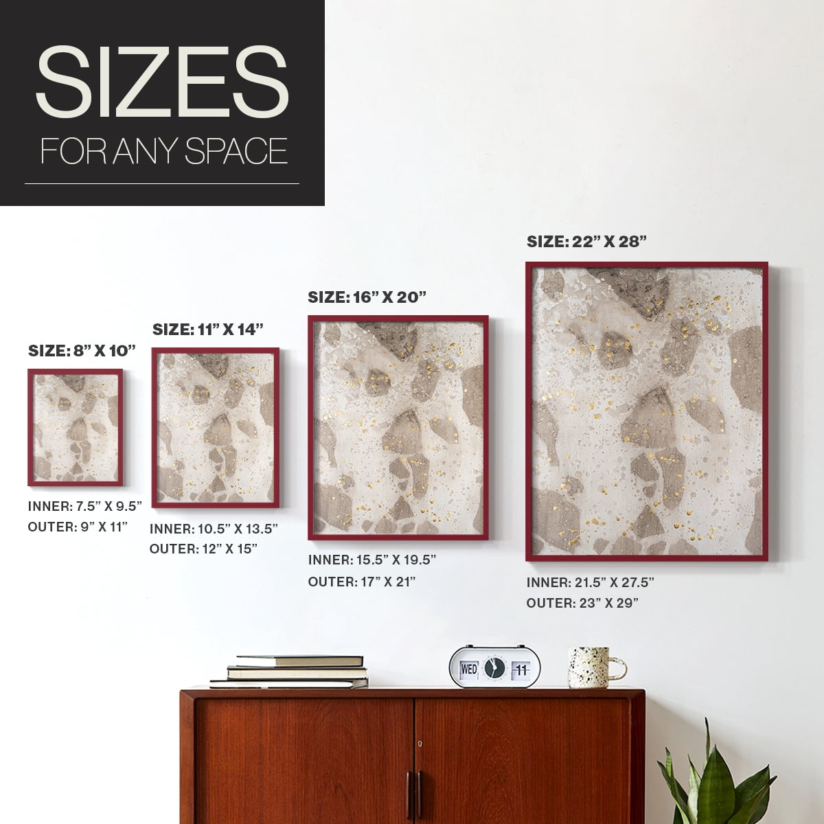Chordata I Framed Print in Red Solid Wood Framed Print No Nail Hanging