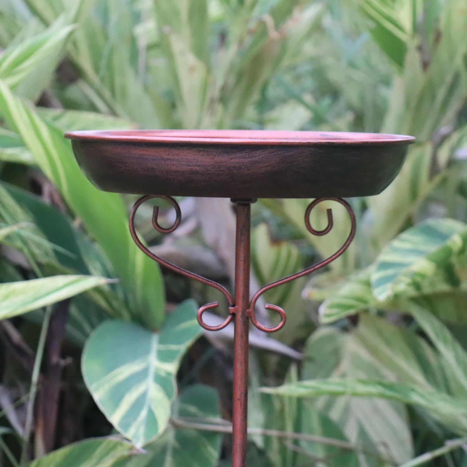 CarpNettore Bird Bath Bowl Gift Decorative Tray Heavy Duty Metal for Porch Backyard Lawn