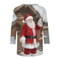 thumbnail image 7 of Xdegoge Christmas Shirt for Women 3/4 Sleeve Santa Funny Graphic T-Shirt Crewneck Vintage Casual Tops Pullover Family Holiday Casual Blouse Gifts 2025 Fall Winter Festival Clothes Fit Party, 7 of 7