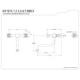 thumbnail image 2 of Kingston Brass KS1218BEX Essex Wall Mount Bathroom Faucet, Brushed Nickel, 2 of 2