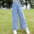 thumbnail image 2 of Pantalones vaqueros holgados de moda para niñas, otoño 2022, nuevos pantalones vaqueros casuales para niños, ropa cómoda para niñas, pantalones para niñas de 6, 8, 10 y 12 años, 2 of 5
