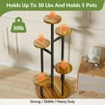 thumbnail image 4 of VECELO 5 Tiered Tall Plant Stand Indoor, Wooden Plant Shelf Corner Display Rack, Multi-tier Tall Flower Holder for Patio Garden Balcony Living Room Bedroom, Brown, 4 of 9