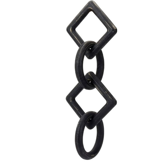 Decorative Wood Chain Link Tabletop Vintage Ornament Gift Art Boho black