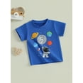 thumbnail image 5 of BemeyourBBs Boy Birthday T-Shirt Astronaut Print Short Sleeve Round Neck Tops, 5 of 9