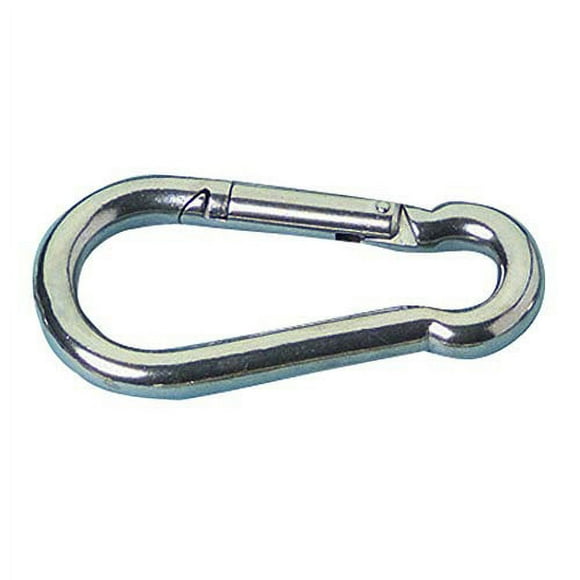 MarineNow Stainless Steel 316 Snap Hook Spring Loaded Link Carabiner Connector Marine Grade 08x80mm (3” x 5/16”), 05-Pack
