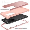 thumbnail image 3 of Samsung Galaxy S21 Ultra Case, Dteck Heavy Hybrid Rugged Shockproof Case, Support Wireless Charging, 3 in 1 Full Protective Cover for Samsung Galaxy S21 Ultra 5G, Rosegold, 3 of 7