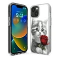 thumbnail image 3 of MUNDAZE Apple iPhone 14 Plus Baby Kitten Red Rose Pencil Drawing Double Layer Phone Case Cover, 3 of 5