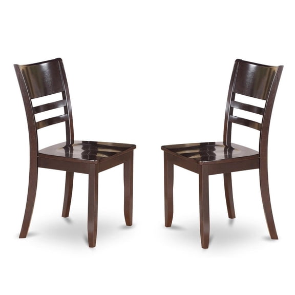 Pemberly Row 36" Wood Dining Chairs in Cappuccino (Set of 2)