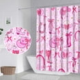 thumbnail image 4 of Western Cowgirl Shower Curtain Pink Bow Preppy Cowgirl Shower Curtain for Bathroom Decor 84x84 Inch Washable Polyester Trendy Cute Disco Girls Shower Curtain Set with 12 Hooks, 4 of 6