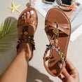 thumbnail image 2 of SBYOJLPB Women's Fashionable Casual Flip-Flops Round-Toe Open-Toe Roman-Style Beaded Bohemian Beach for Outdoor Wear Sandals, 2 of 7