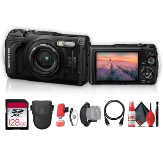 OM SYSTEM Olympus Tough TG-7 Black Underwater Camera with 50-Piece