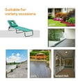 thumbnail image 4 of CoSoTower Chaise Longue d'Extérieur Pliante, Chaise Longue de Plage Inclinable Portable avec Ouverture pour le Visage, Coussin Détachable, Dossier Réglable à 3 Positions, pour Patio, Jardin, au Bord de la Piscine, Vert, 4 of 7