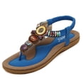 thumbnail image 1 of Sandalias mujer verano bohemio strass sandalias planas zapatos separadores de dedos, 1 of 1