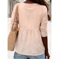 thumbnail image 3 of Nyfairy Plus Size Women's Round Neck Short Sleeve Casual Loose Tunic Top, 3 of 4