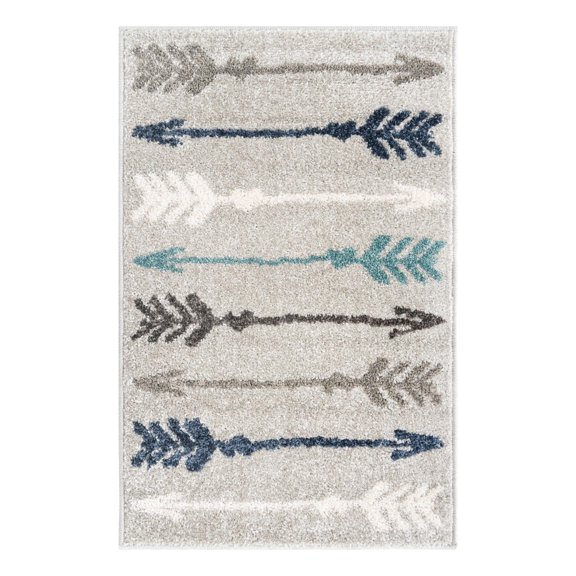 Unique Loom Autumn Collection Area Rug - Arrow (2' x 3' 1" Rectangle Light Gray/Black)