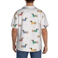 thumbnail image 3 of Gukieu Dachshund Dog Puppy Print Men's Short-sleeved Shirts, Button-down Pocket Shirts, T-shirts, Beach Vacation Travel Summer Clothing-4X-Large, 3 of 5