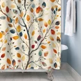 thumbnail image 5 of Tchckioa 72x78 Inch Waterproof Shower Curtain,Privacy Protection Hooks Bath Curtain for Bathtub(Colorful Leaves), 5 of 6