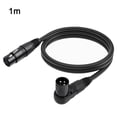 thumbnail image 1 of Right Angle Xlr Male To Female 3Pin Mic Cord Mixer Microphone Speaker Power Amp 1M, 1 of 9