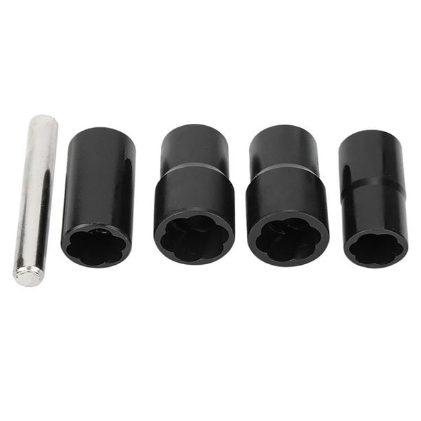 Qiilu 5Pcs Ensemble de Douille de Torsion Verrouillable Boulon Extracteur  17mm 19mm 21mm 22mm Douille, Anti-Serrure, Anti-Écrou à Oreilles 