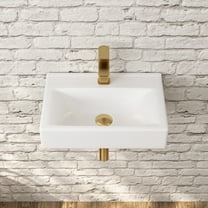 DeerValley DV-1WS0128 18" x 12" White Rectangular Ceramic Wall Mount Bathroom Sink with Faucet Hole