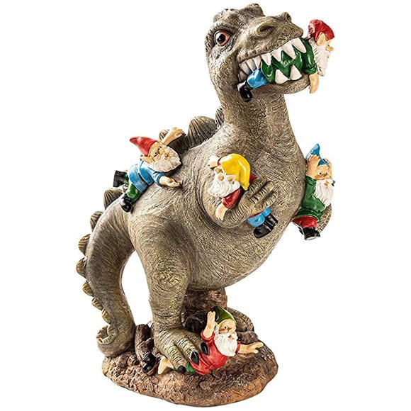 Massacre de Gnomes de Jardin, Statues de Gnomes de Jardin Décoration Extérieure, Art de Jardin de Gnomes de Dinosaure pour Salle à Manger, Statue Extérieure pour Patio, Pelouse, Décoration d'Art de Cour
