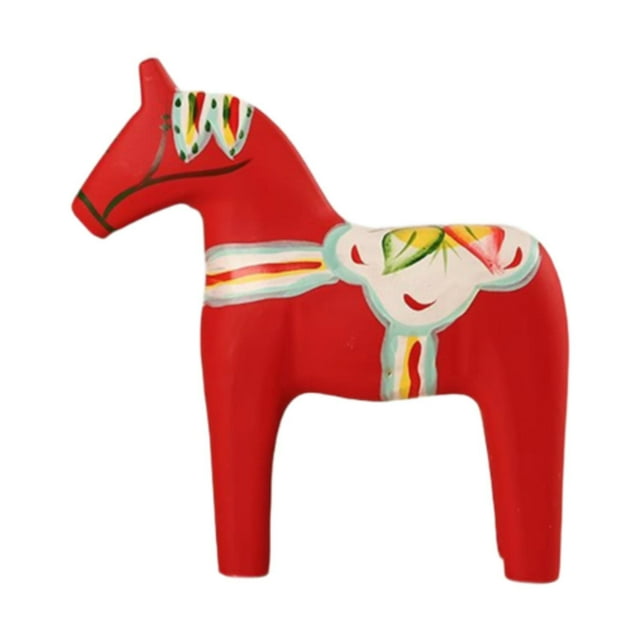 Adorno de caballo Dala, figura de caballo Dala, recuerdo nórdico, decoración de mueble de TV, regalo novedoso, caballo Dala sueco de madera Grande