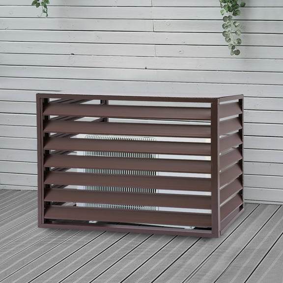 Air Conditioner Screen Aluminum Alloy Coffee Color Air Conditioner Fence Screen, Air Conditioner Privacy Screen