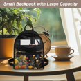 thumbnail image 5 of Eheartsgir Black Cat Floral Print Lightweight Mini Backpack, Adjustable Strap Travel Backpack with Zipper for Shopping Outdoor, 5 of 8